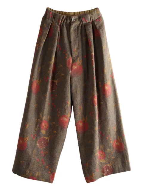 Uma Wang pomegranate print pleated trousers