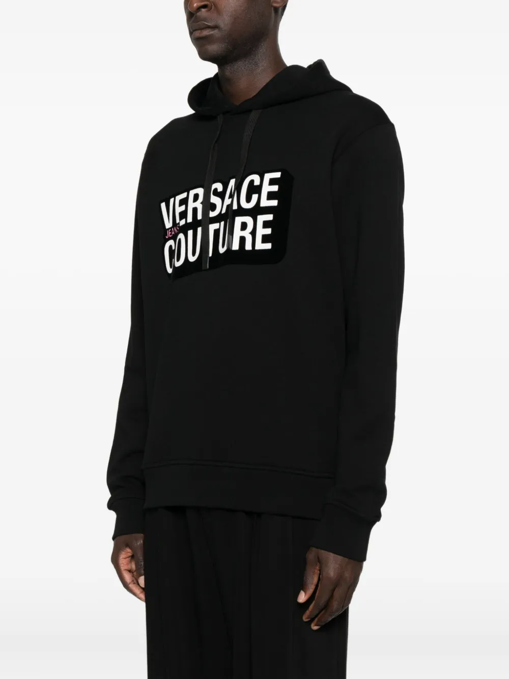 Versace Jeans Couture Hoodie met logo Zwart