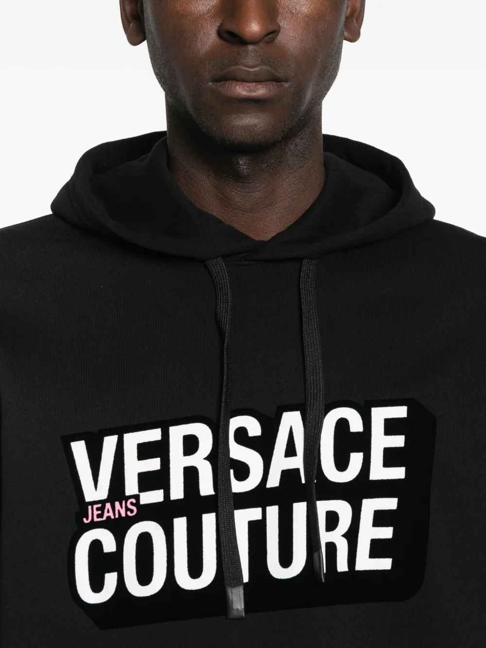 Versace Jeans Couture Hoodie met logo Zwart