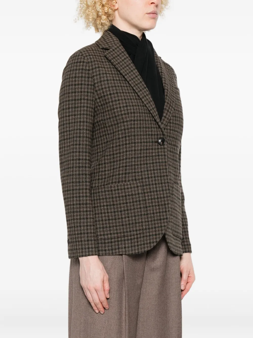 Circolo 1901 Checked Single-breasted Blazer In Brown