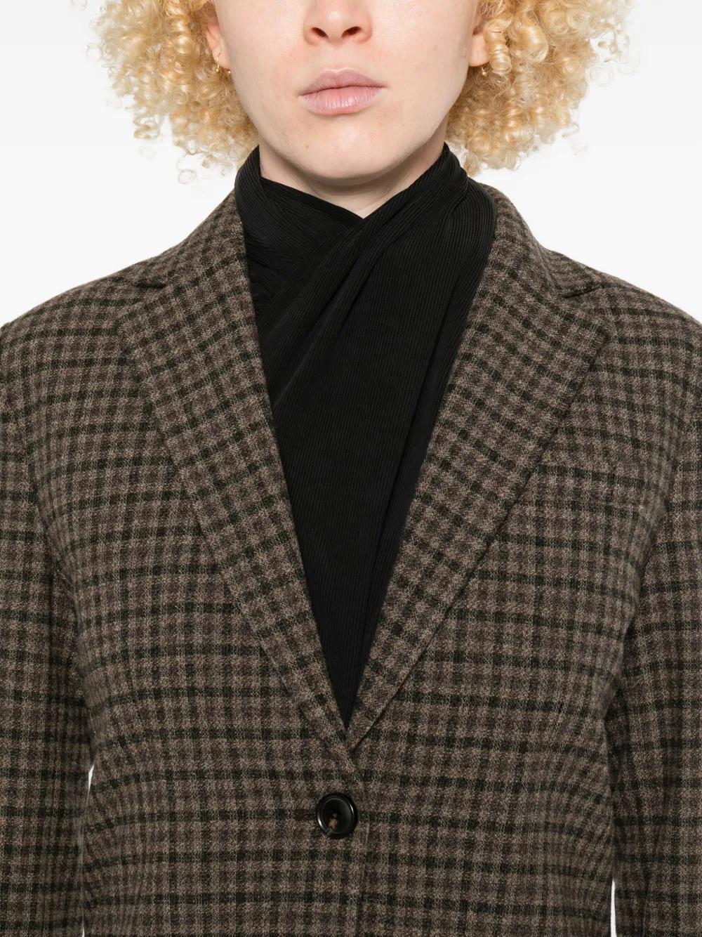 Circolo 1901 Checked Single-breasted Blazer In Brown