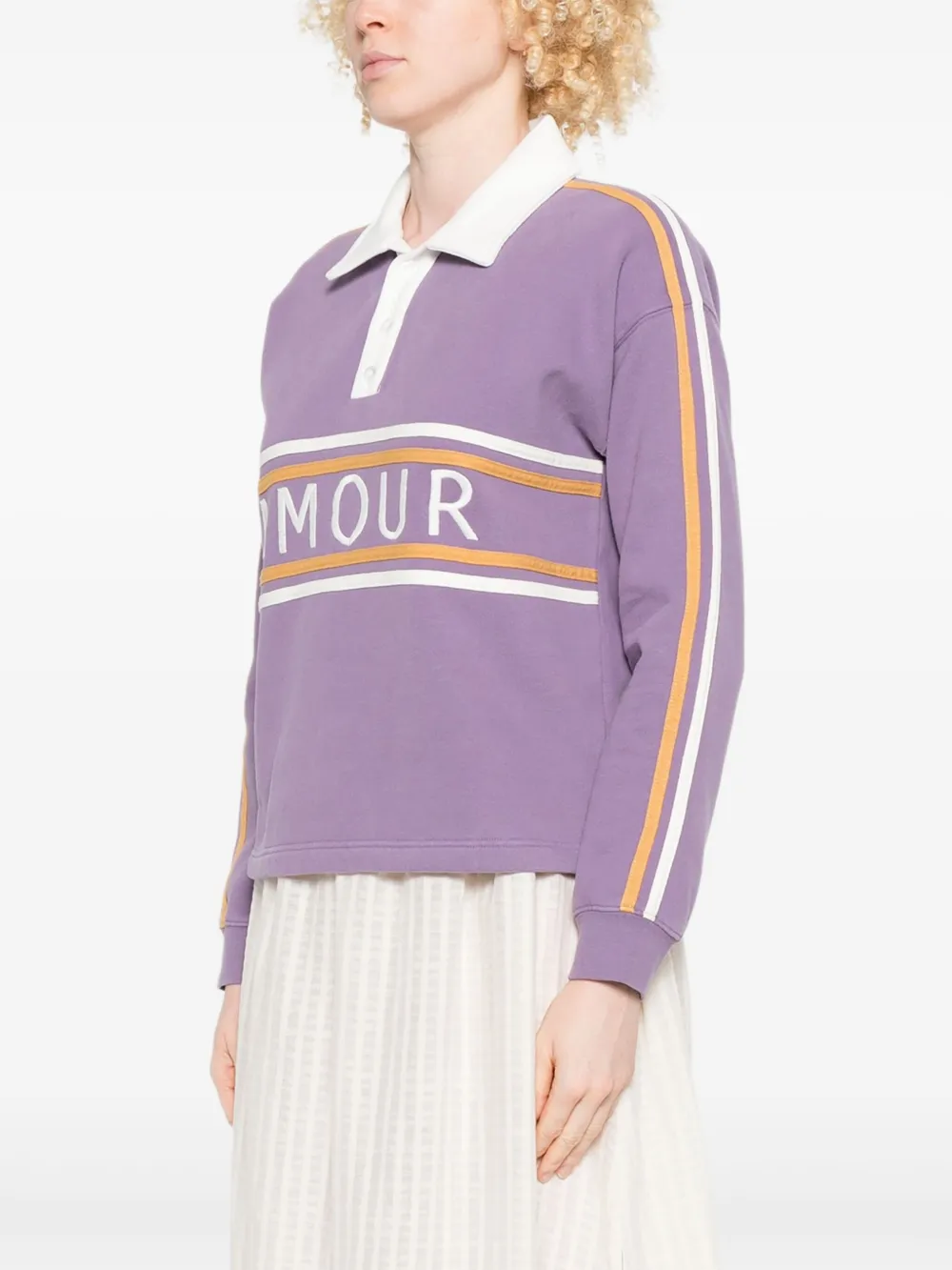 Maison Labiche Cépré poloshirt met gestreept detail Paars