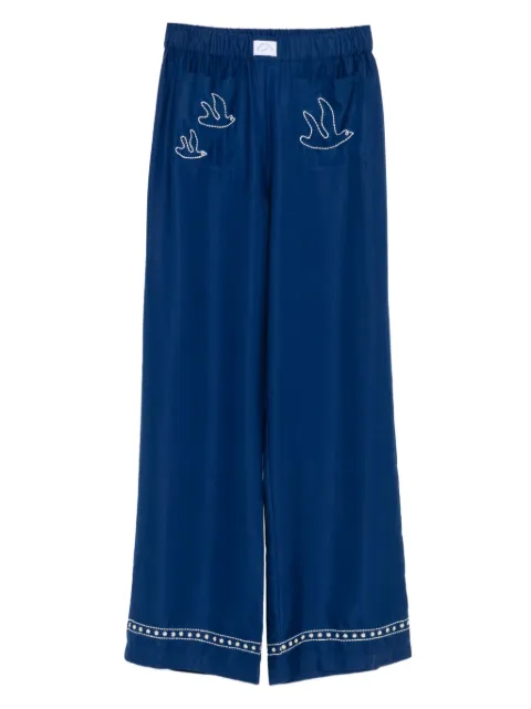 Maison Labiche bird-embroidered trousers