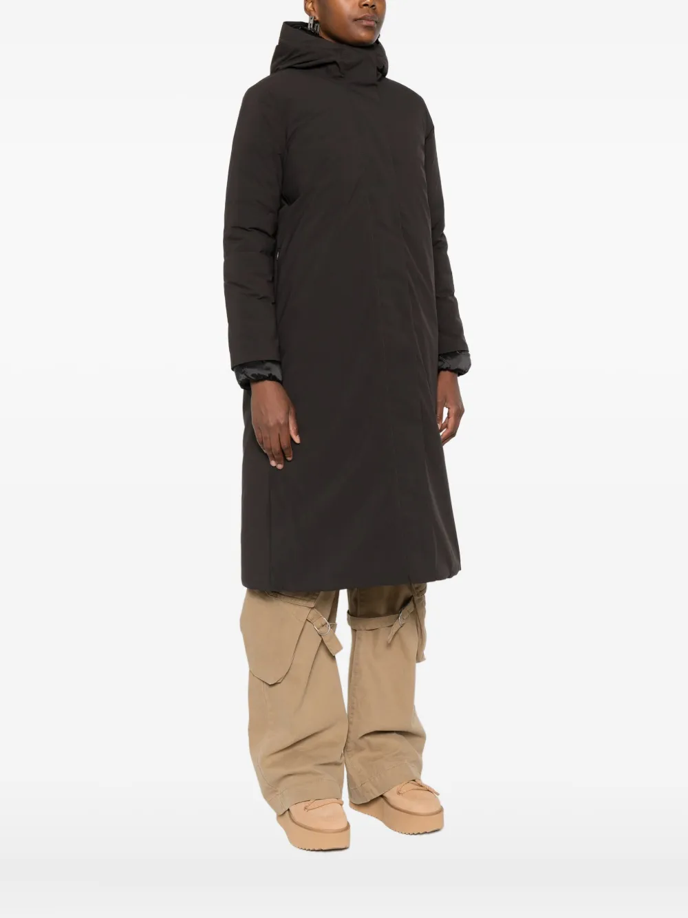 Save The Duck Hooded Coat In Brown