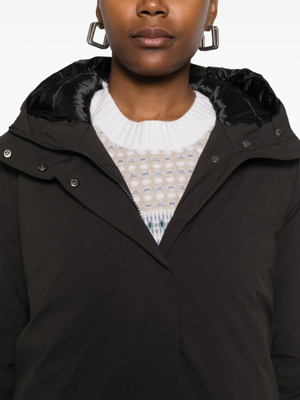 Save The Duck Hooded Coat In Brown