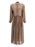 CRIDA Winbledon pleated polka-dot shirt dress - Brown