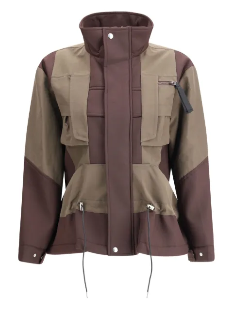 sacai paneled high-neck bomber jacket