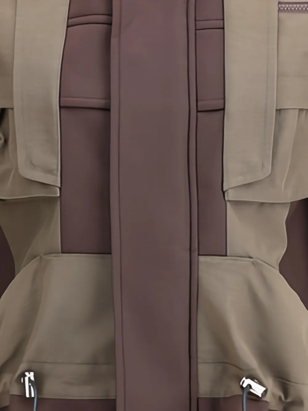 Sacai Paneled High-neck Bomber Jacket In Brown