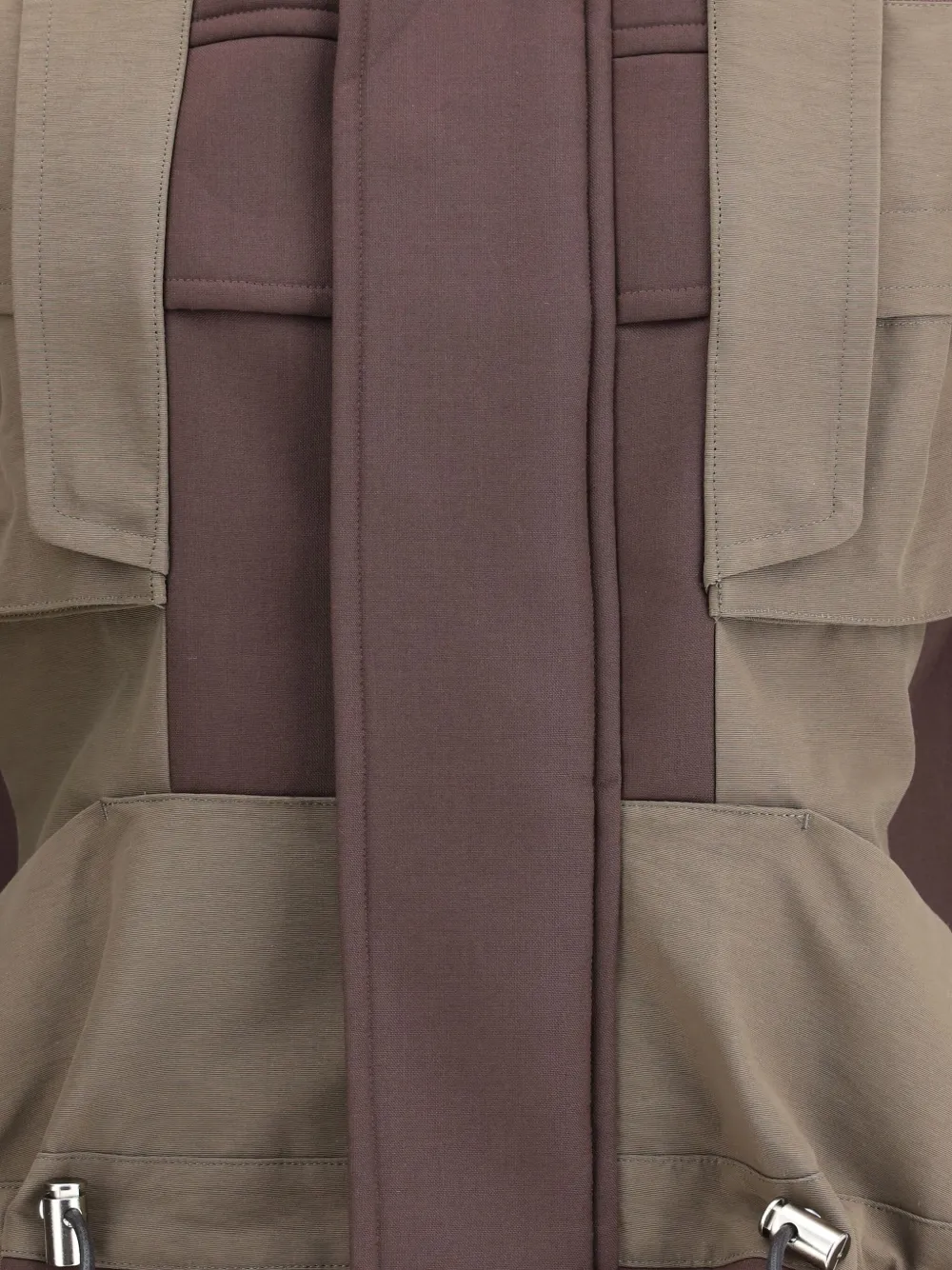 Sacai Paneled High-neck Bomber Jacket In Brown