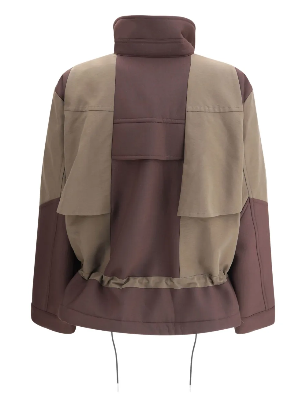 Sacai Paneled High-neck Bomber Jacket In Brown
