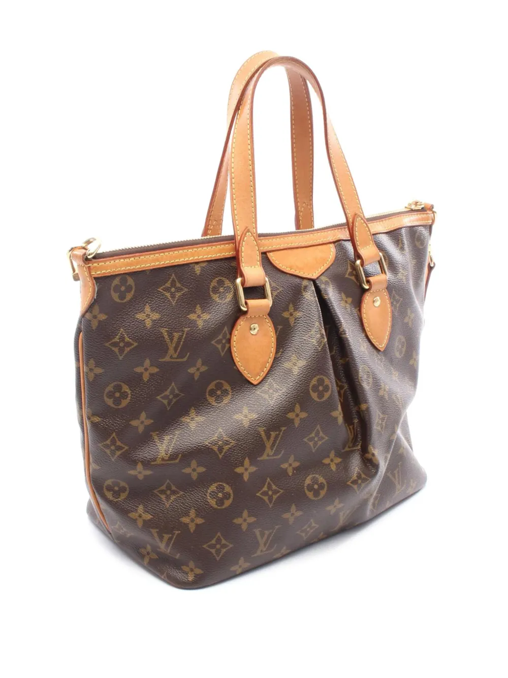 Pre-owned Louis Vuitton 2007 Monogram Palermo Pm Satchel In Brown