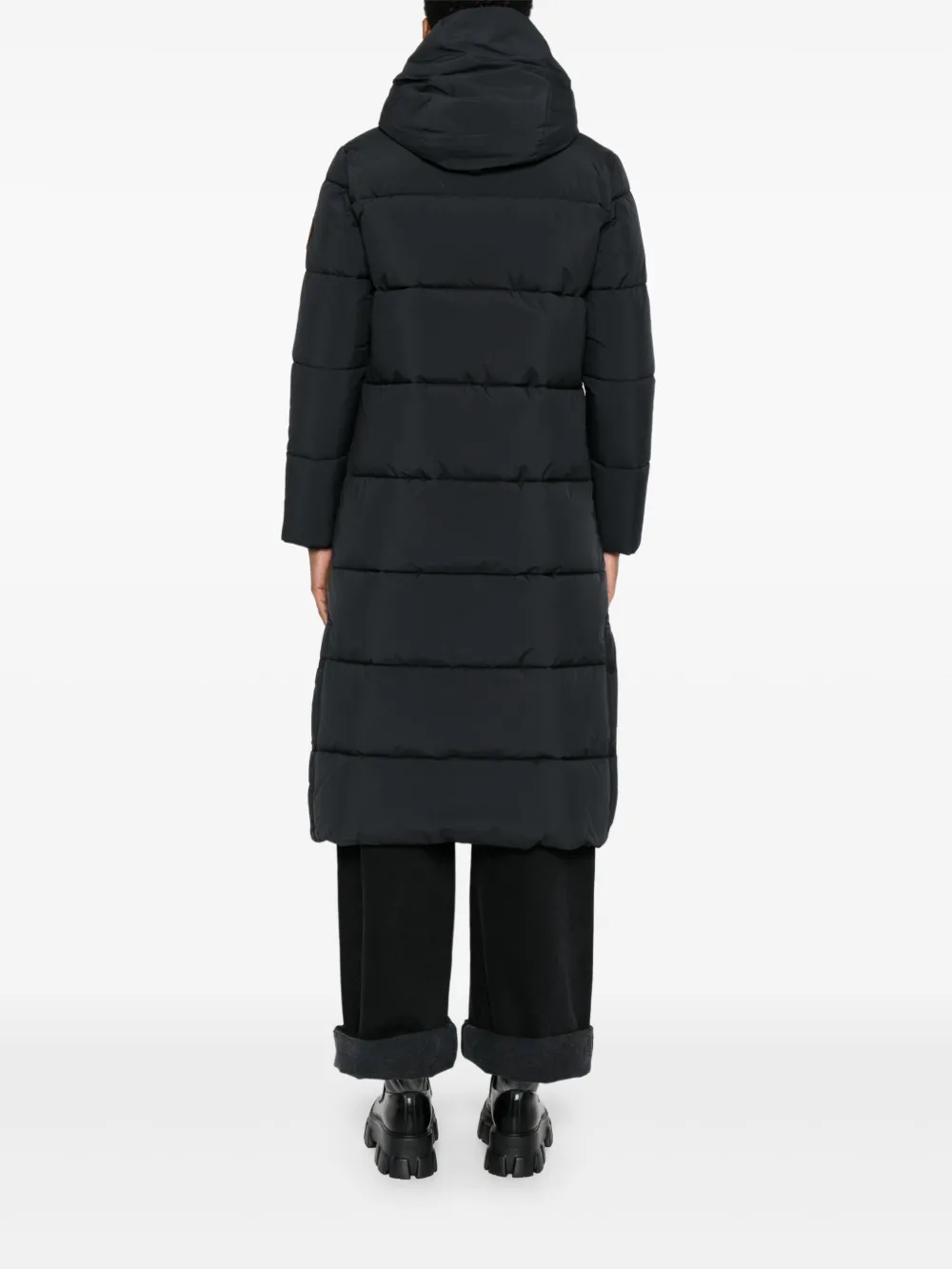 Save The Duck Hooded Quilted Coat In Blue