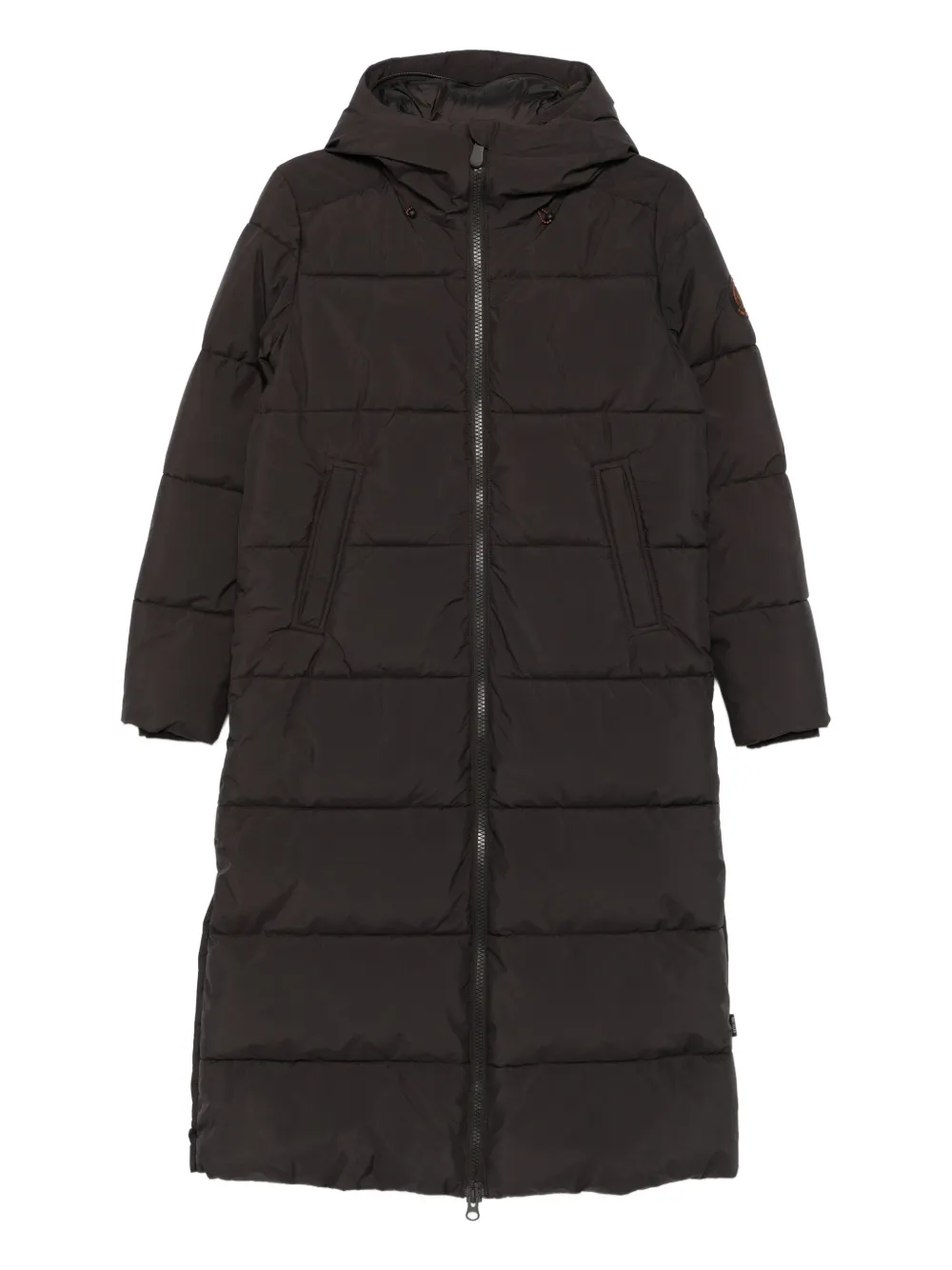 Save The Duck Hooded Quilted Coat In Brown