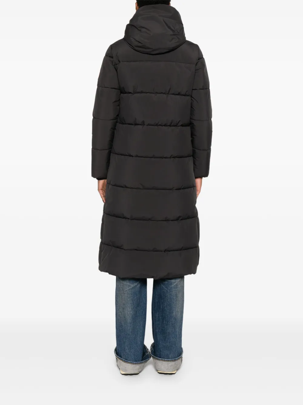 Save The Duck Hooded Quilted Coat In Brown