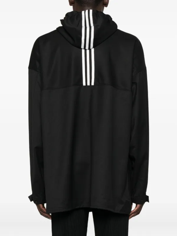 Y-3 V字型ストライプパーカー ブラック/ホワイト ワイスリー Y-3 17SS 3-STRIPES HOODIE スリーストライプス プル