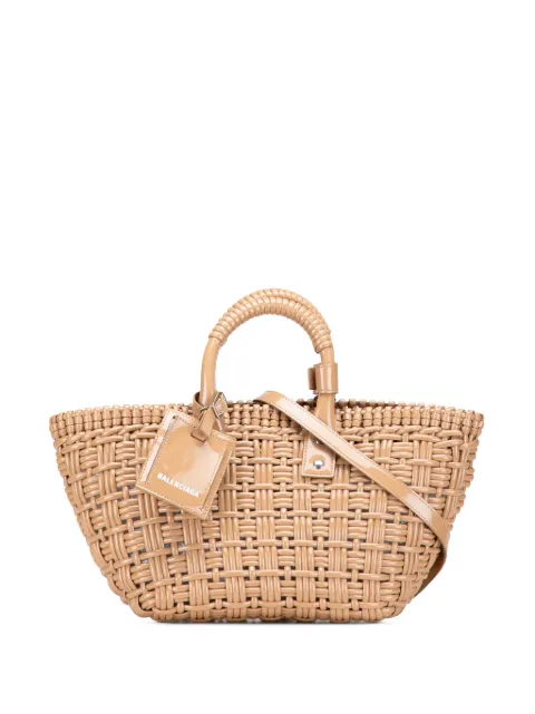Balenciaga Pre-Owned 2022 Faux Leather Bistro Panier XS satchel
