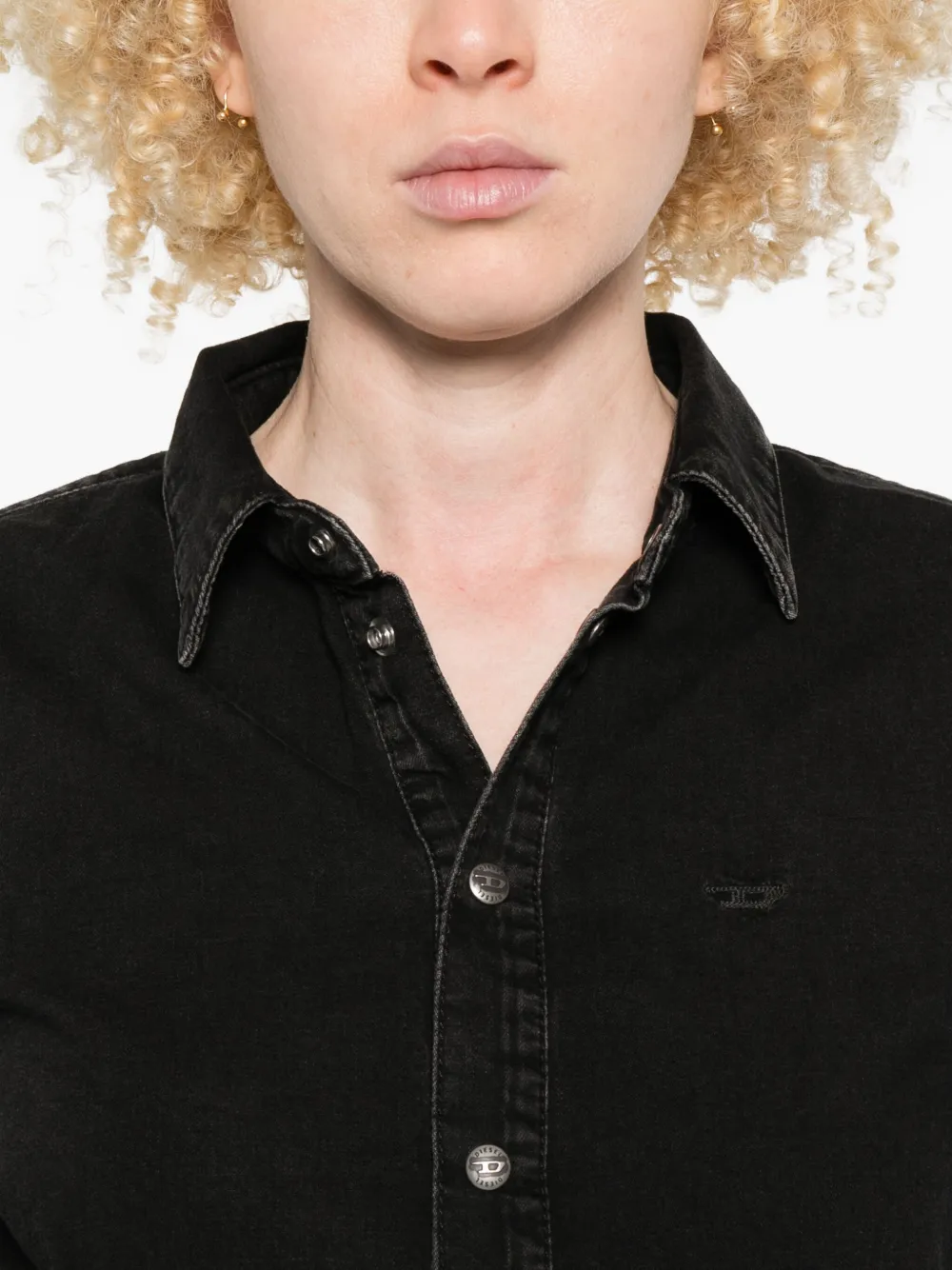 Diesel Denim blouse Zwart