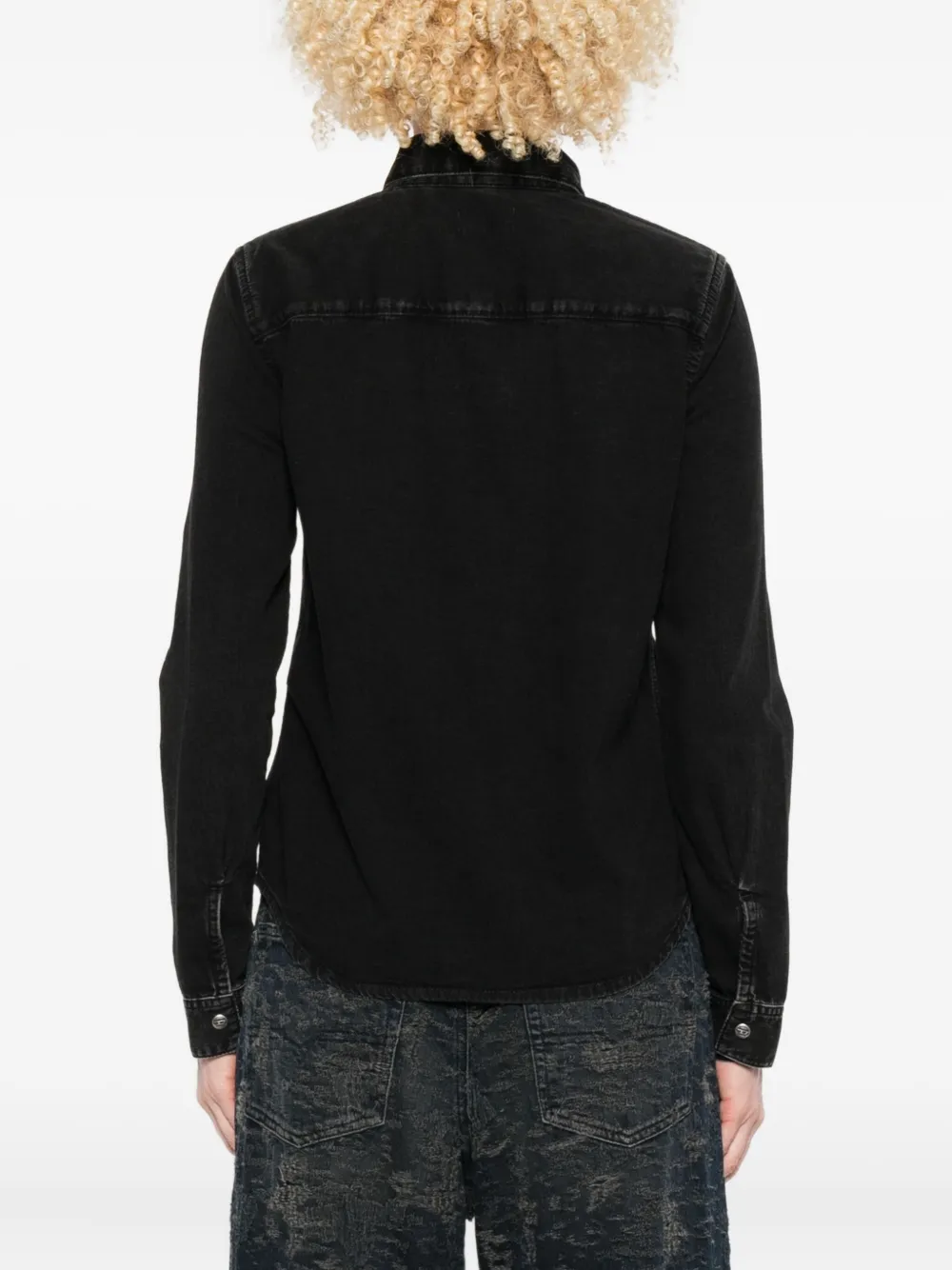 Diesel Denim blouse Zwart