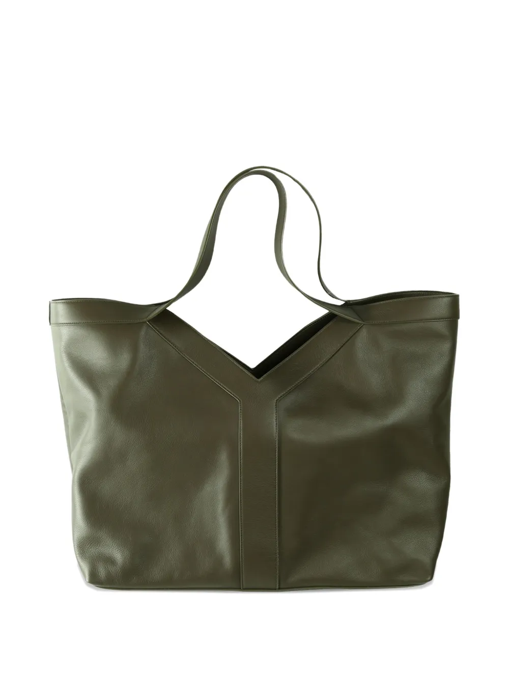 Saint Laurent double-handle leather tote bag | Green | Image 1