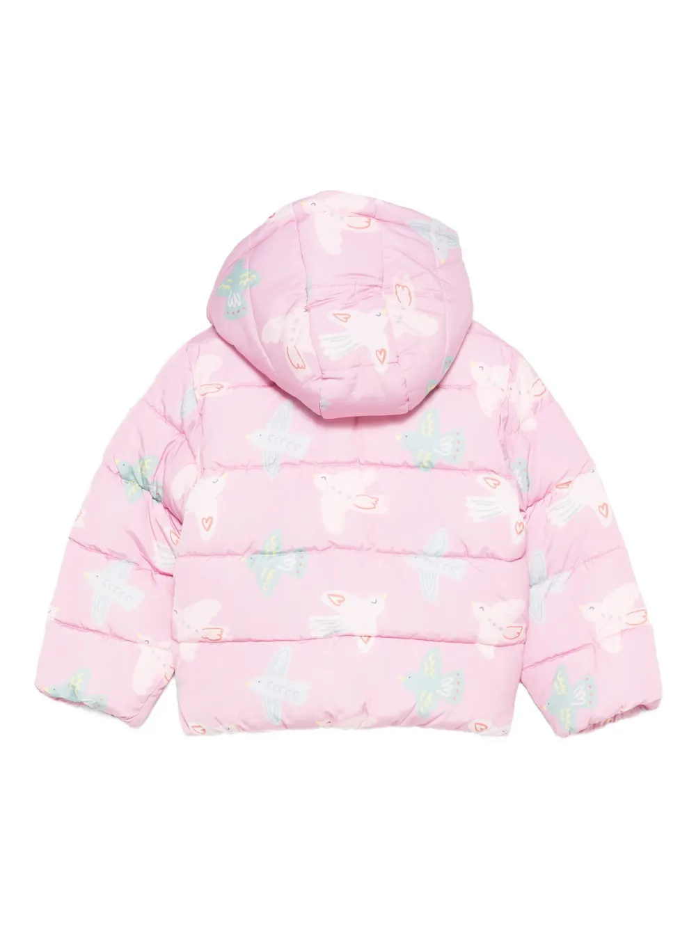 Stella Mccartney Bird-print Quilted Jacket In Pink