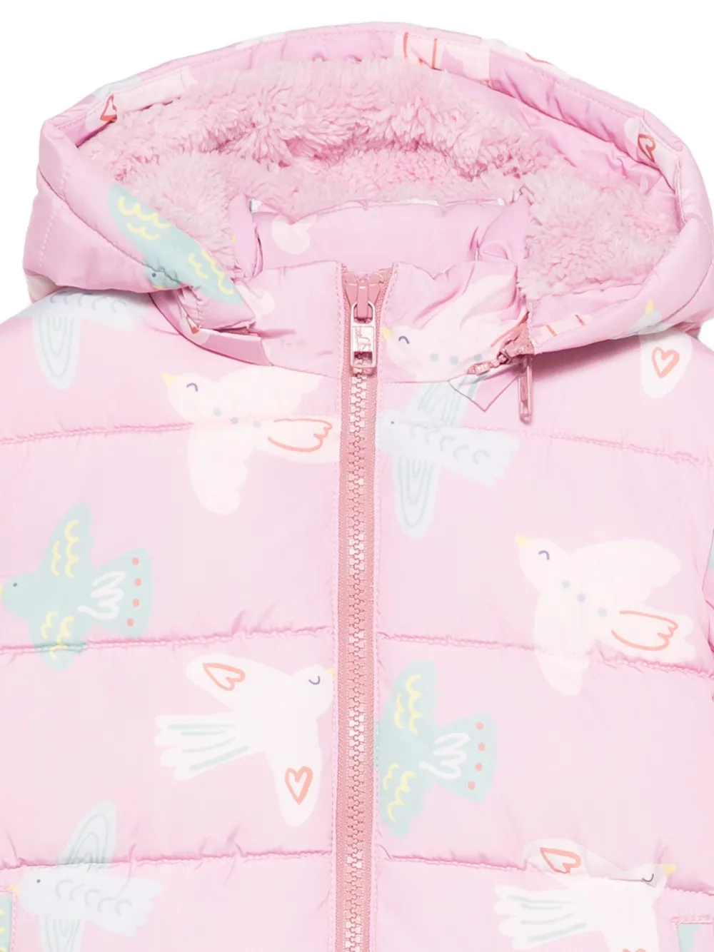 Stella Mccartney Bird-print Quilted Jacket In Pink