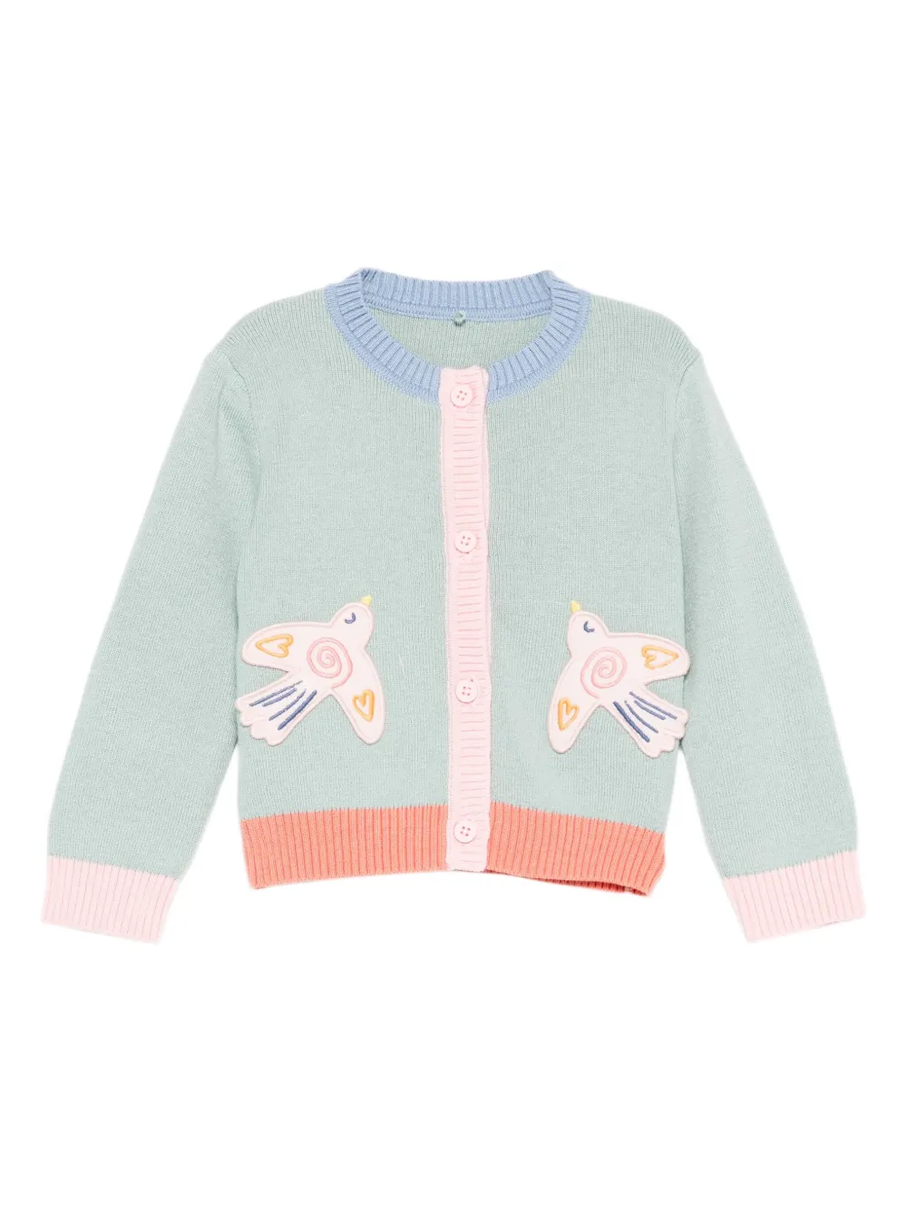 Stella McCartney Kids bird-patch cardigan | Green | Image 1