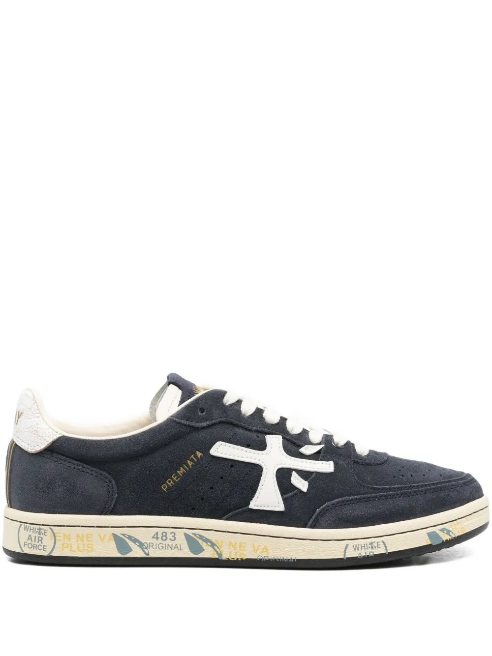 Premiata suede lace-up sneakers Blue