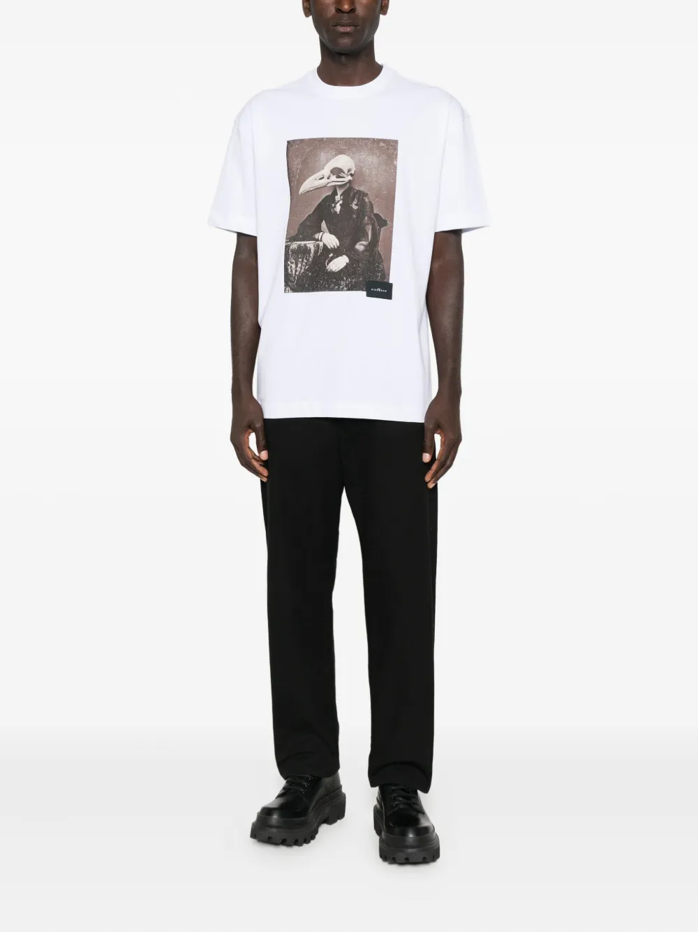 John Richmond bird skull-print T-shirt - Wit