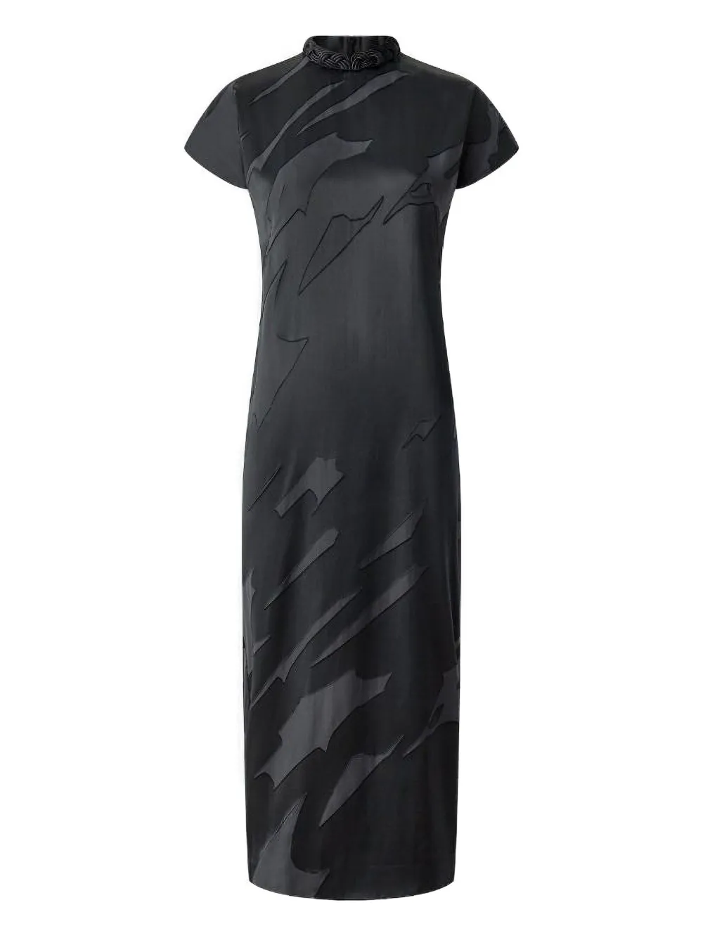 Shanghai Tang jacquard-pattern braided-neck dress - ブルー Shanghai Tang jacquard-pattern braided-neck dress - ブルー