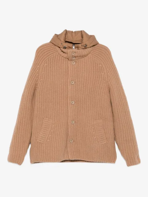 Herno hooded ribbed-knit jacket