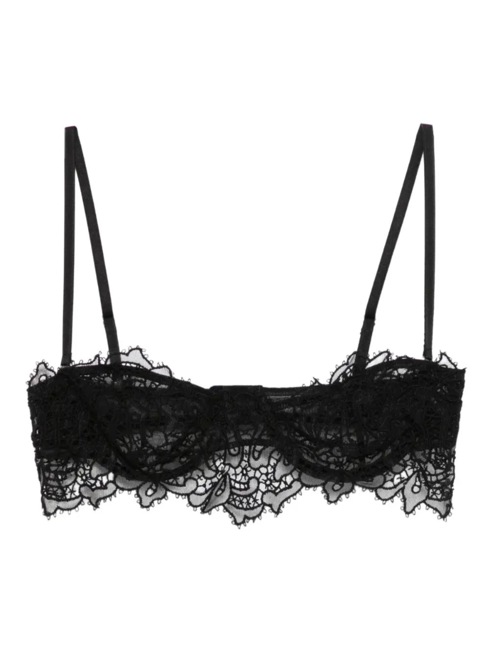 Ermanno Scervino brasier con ribete de encaje | negro | Image 1