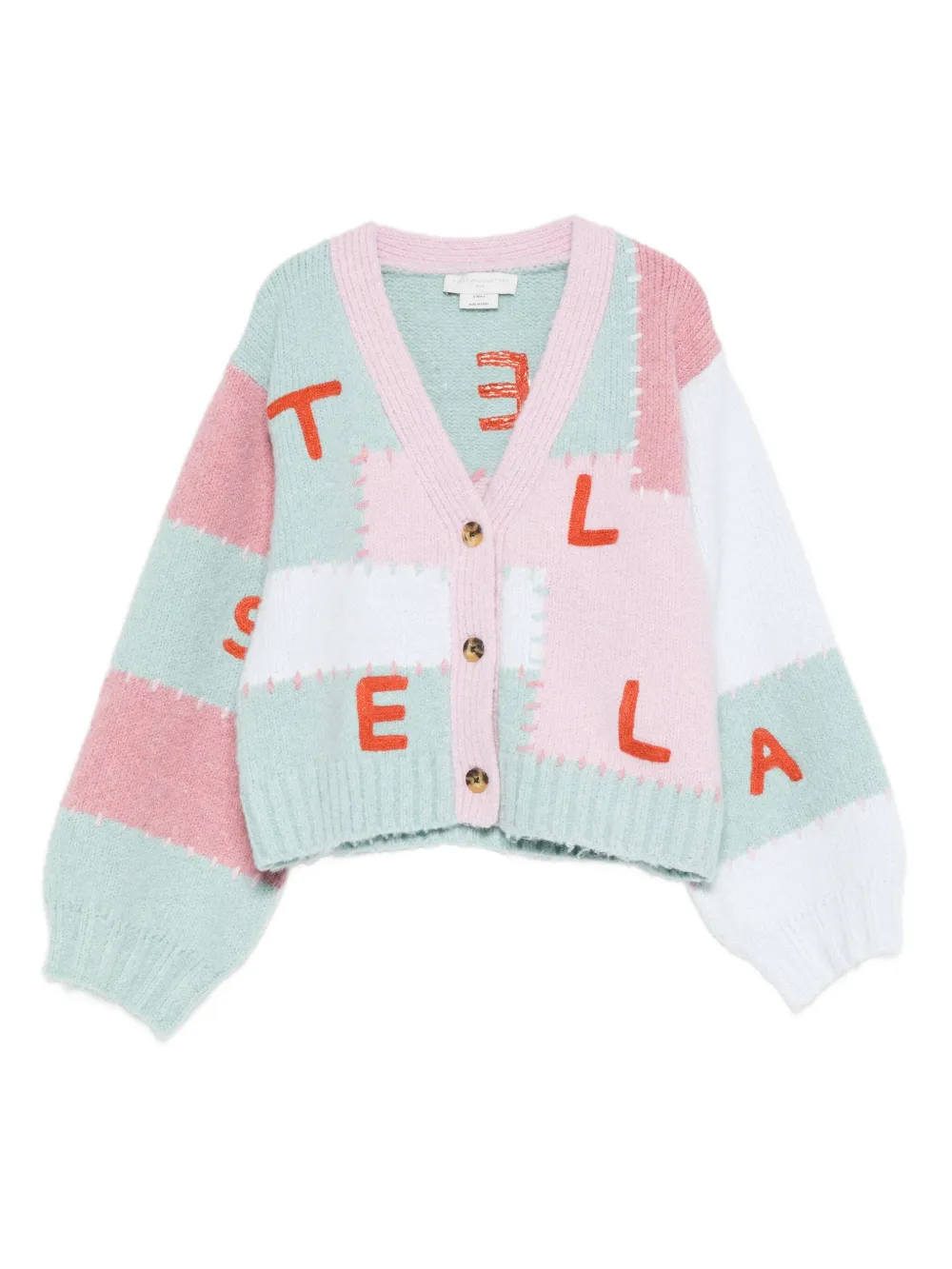 Stella McCartney Kids patchwork-panelled cardigan | Blue | Image 1