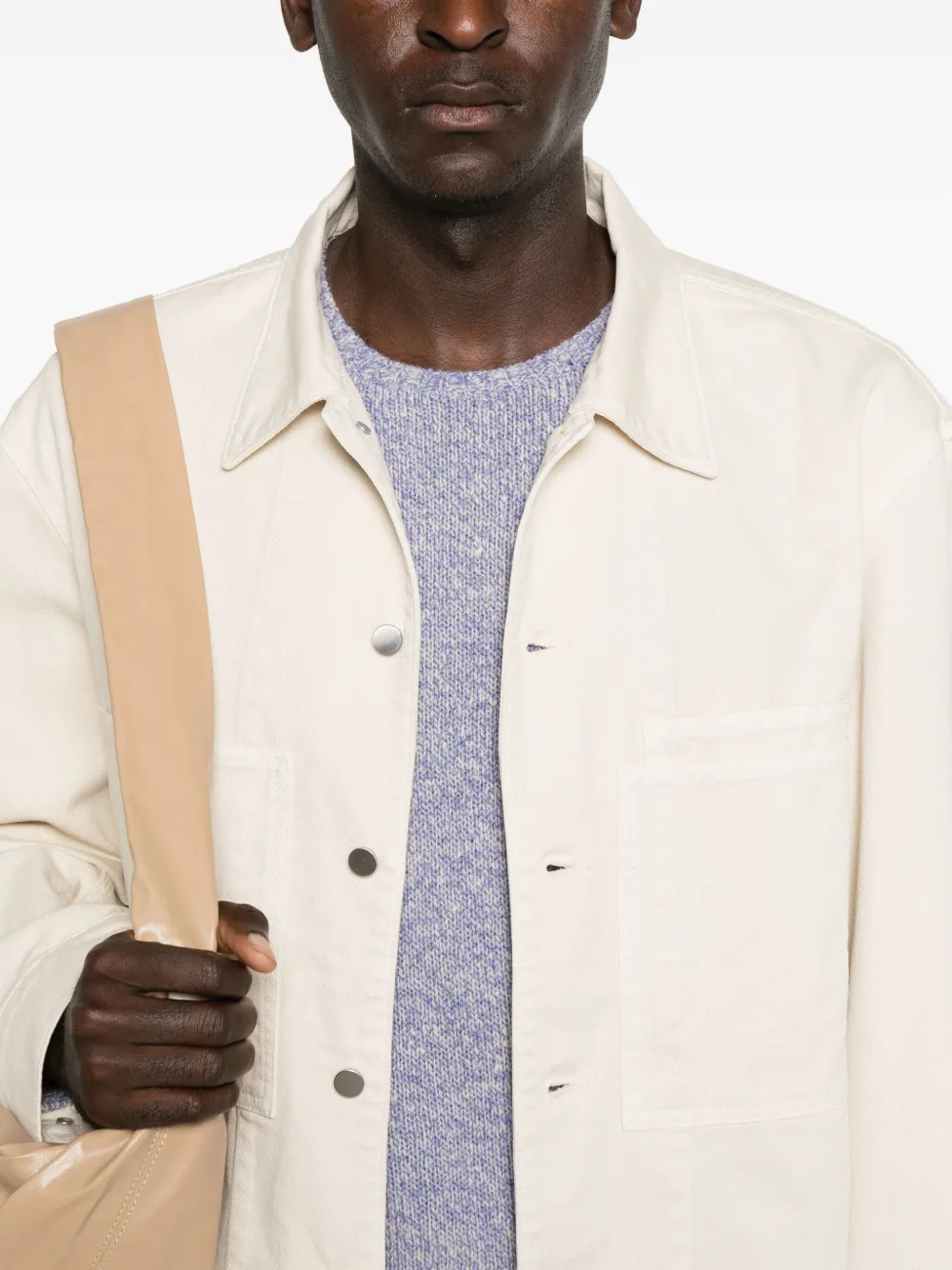 LEMAIRE Overhemd met knoopsluiting en opgestikte zak Beige