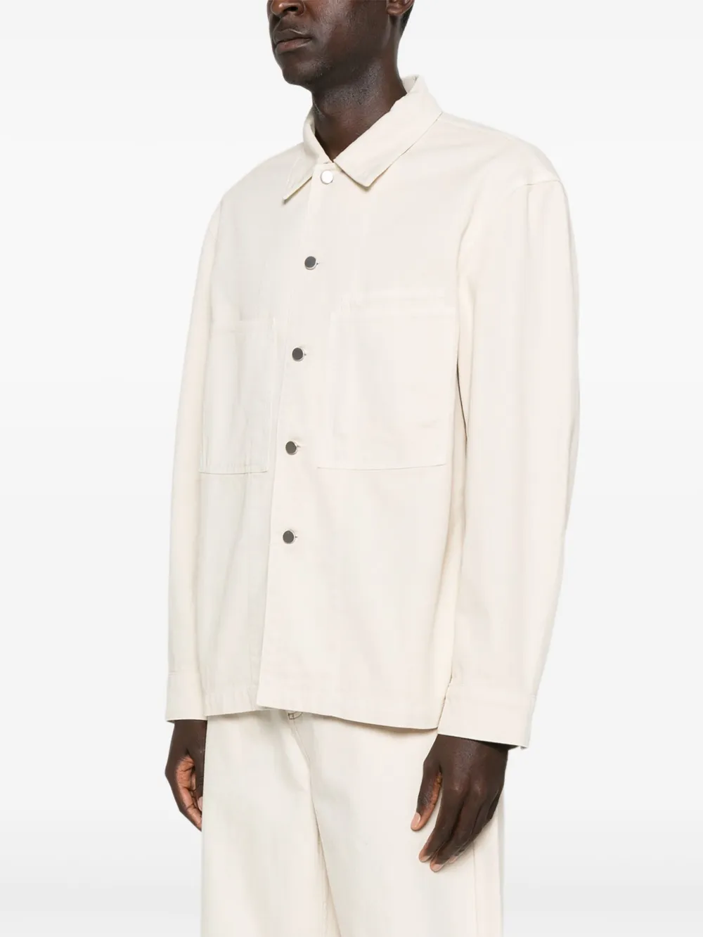 LEMAIRE Overhemd met knoopsluiting en opgestikte zak Beige