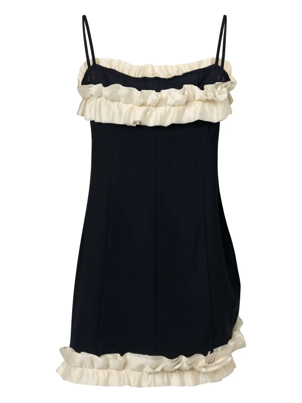 Elena Velez frilled mini dress - Blauw