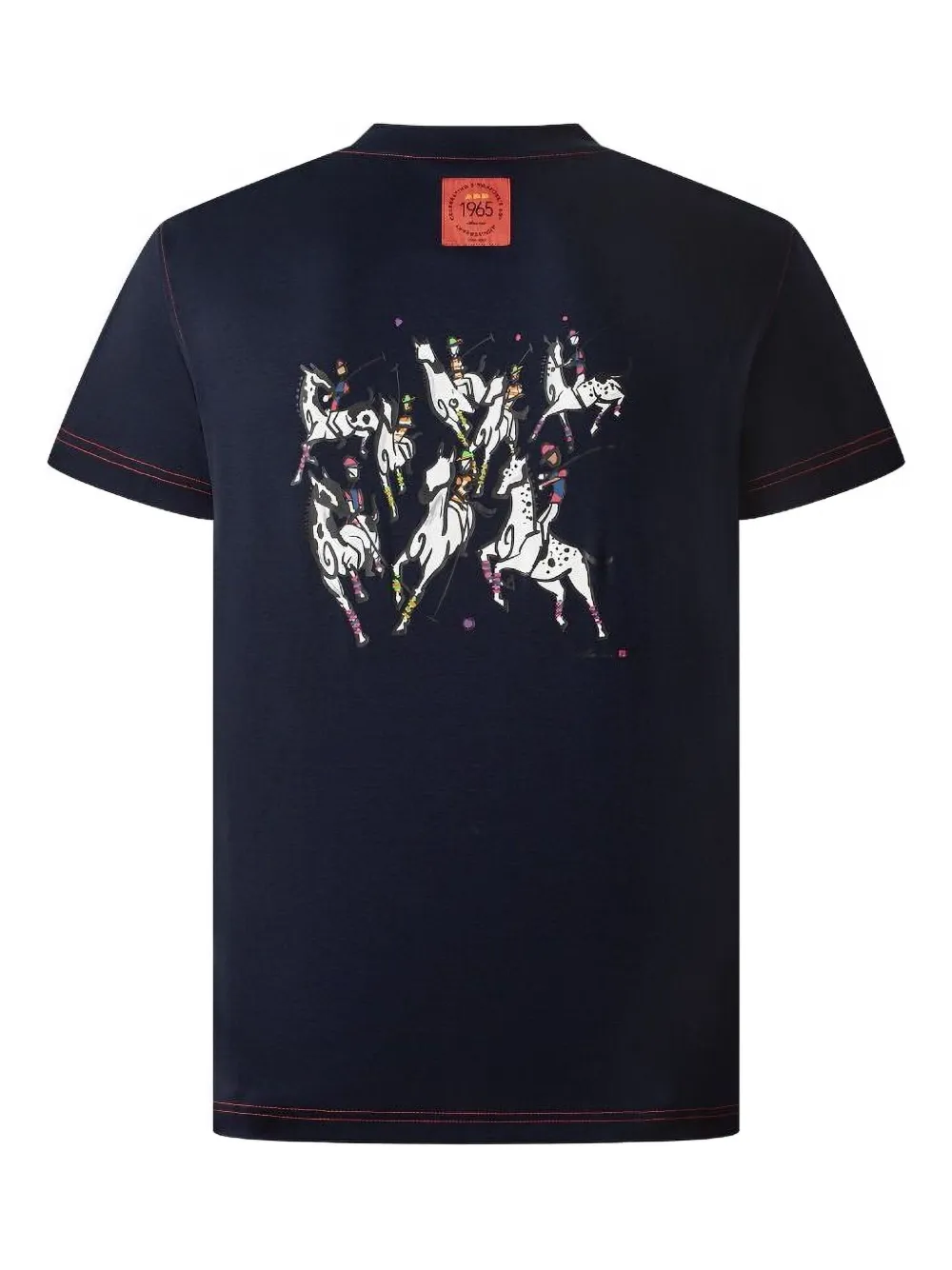 Shanghai Tang Equestrian-print Cotton T-shirt In Black