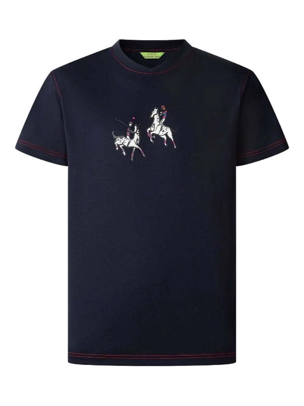 Shanghai Tang Equestrian-print Cotton T-shirt In Black