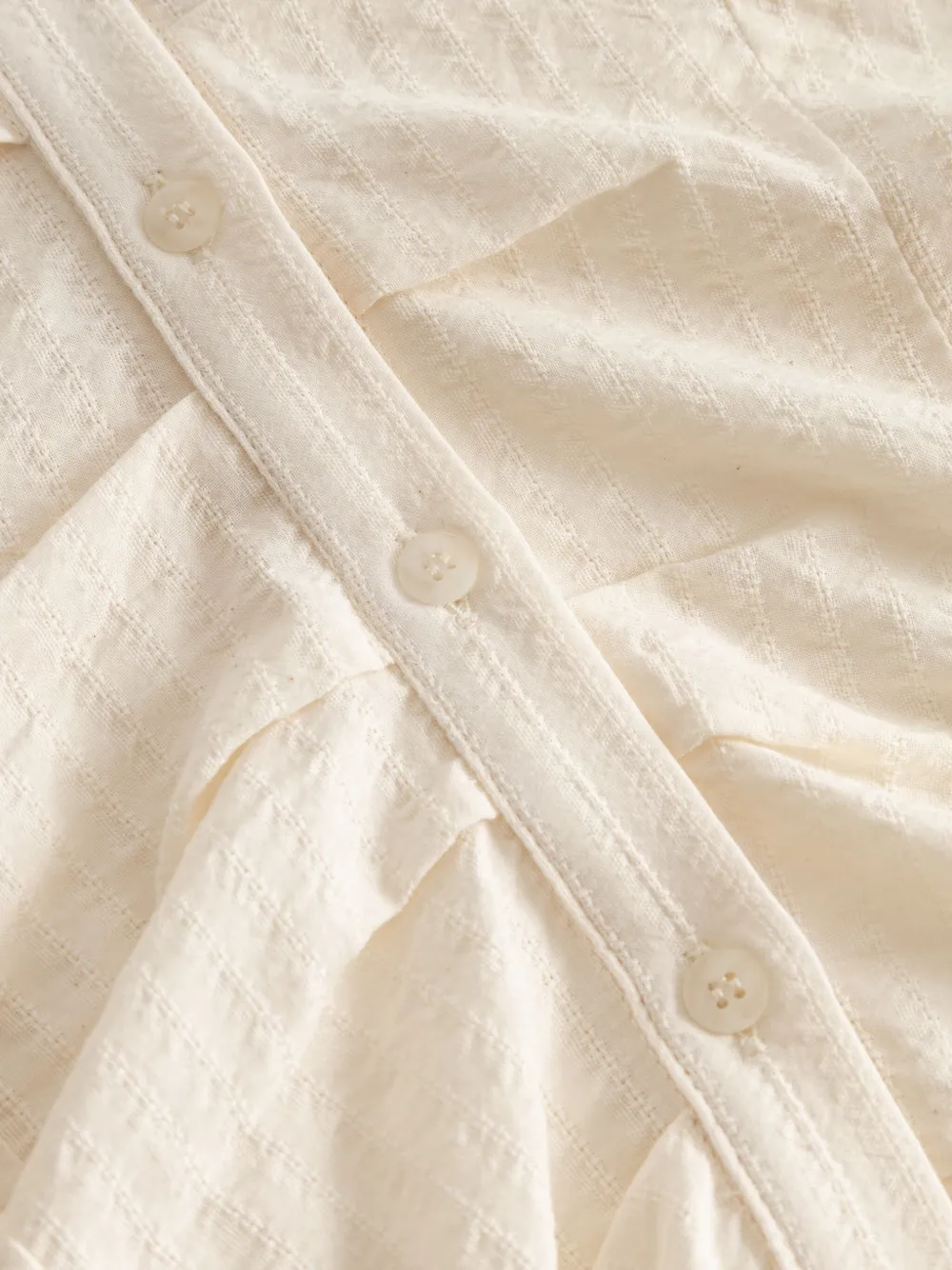 Elena Velez Gathered Button-up Shirt In White