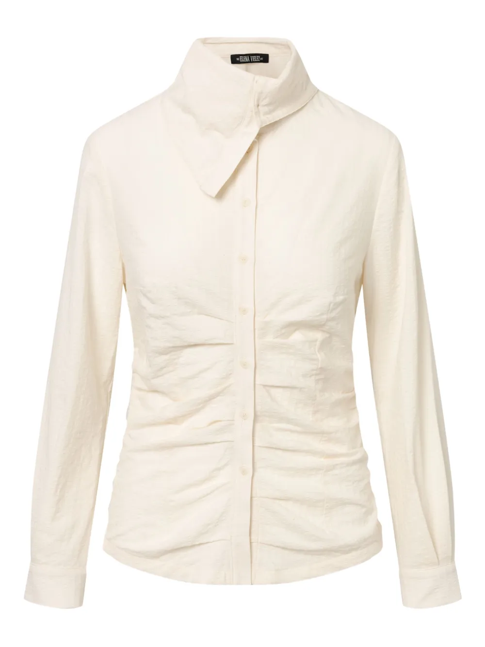 Elena Velez gathered button-up shirt - ニュートラル Elena Velez gathered button-up shirt - ニュートラル