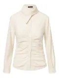 Elena Velez gathered button-up shirt - Neutrals