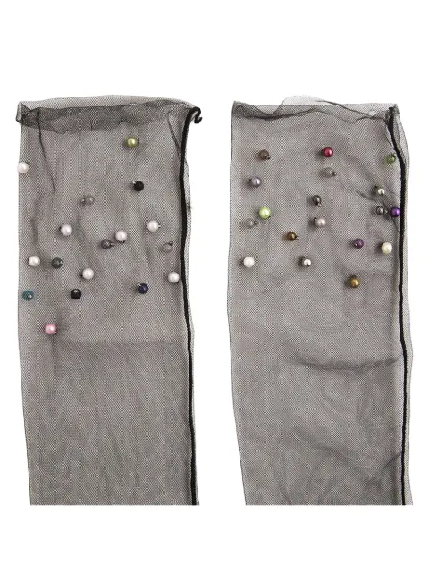 Fun Flamingo embellished mesh socks