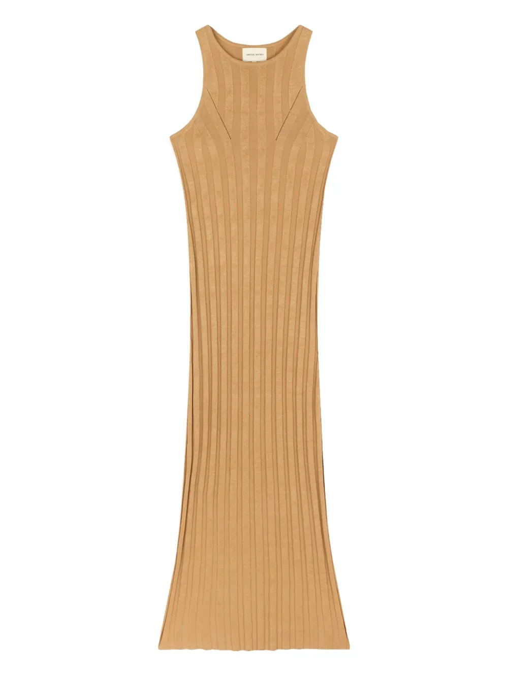 Loulou De Saison Ribbed Sleeveless Day Dress In Brown