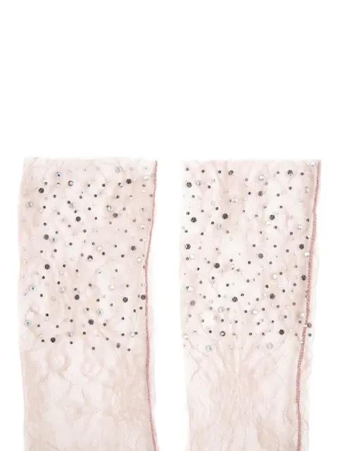 Fun Flamingo embellished sheer socks