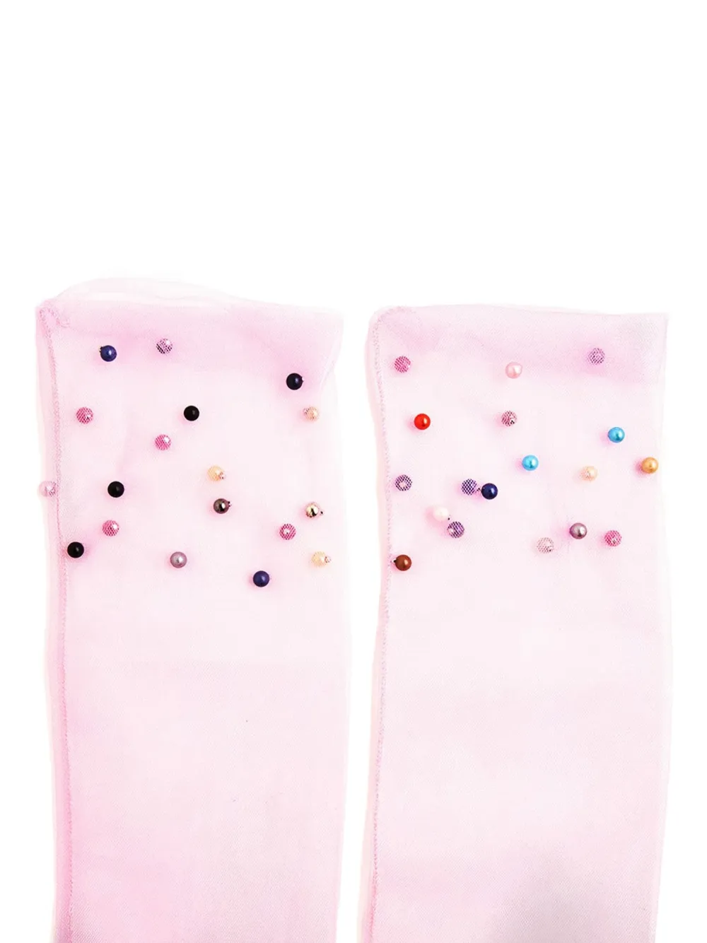 Fun Flamingo embellished sheer socks | Pink | Image 1
