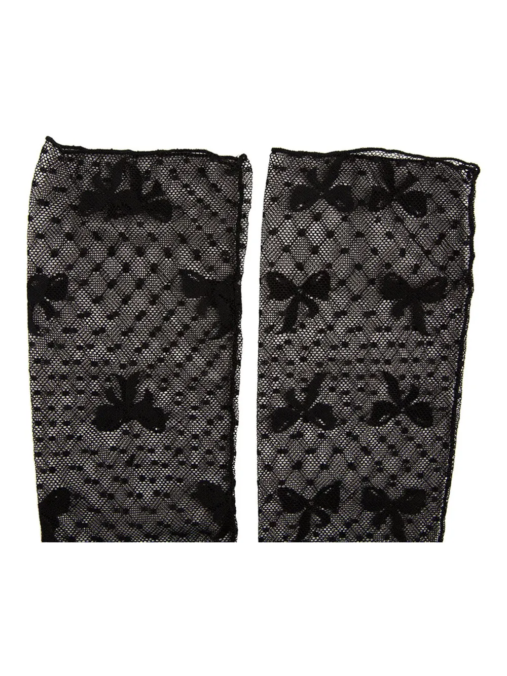 Fun Flamingo Rebekka bow-lace sheer socks | Black | Image 1