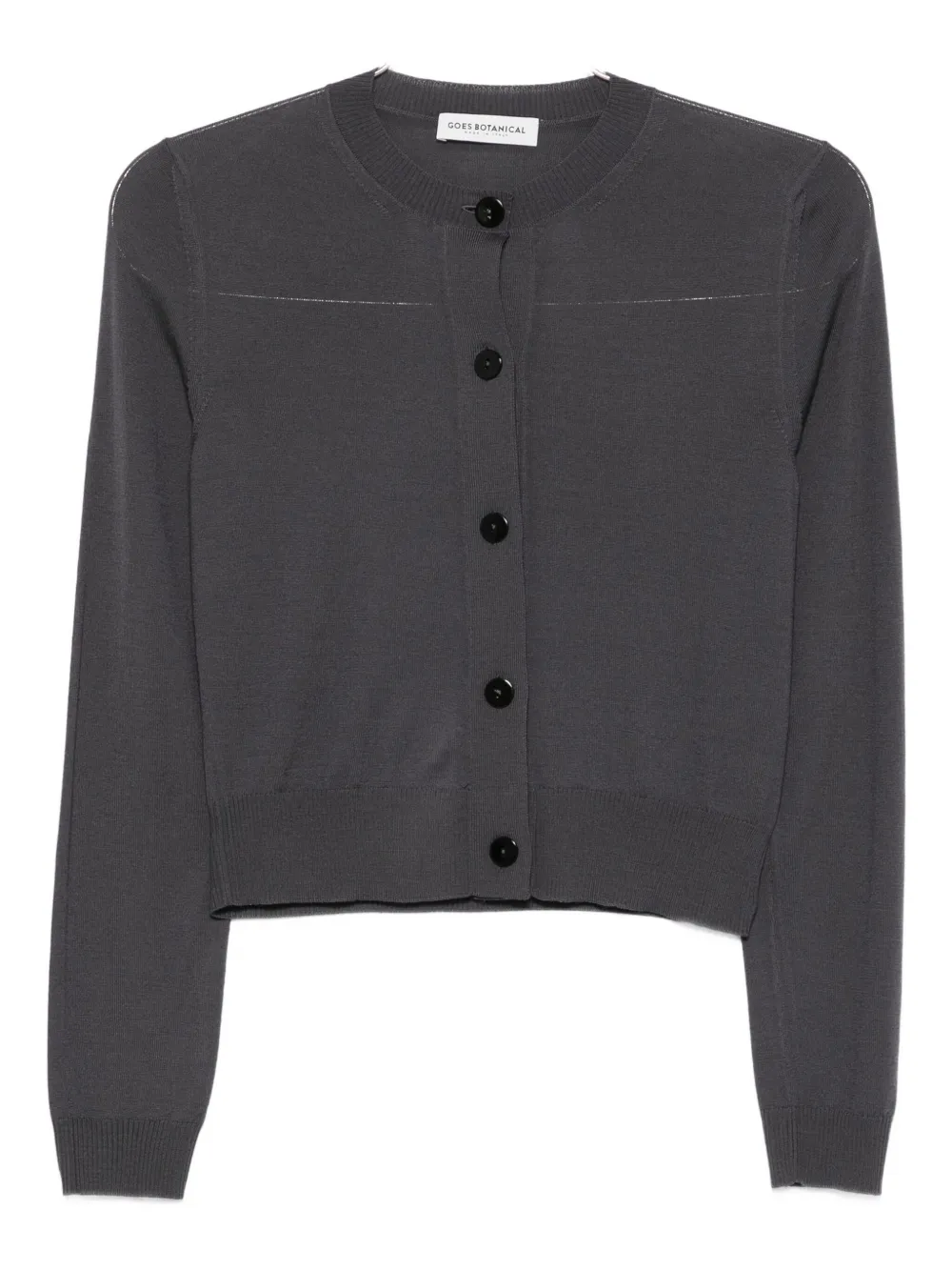 GOES BOTANICAL button-front cropped cardigan | Grey | Image 1