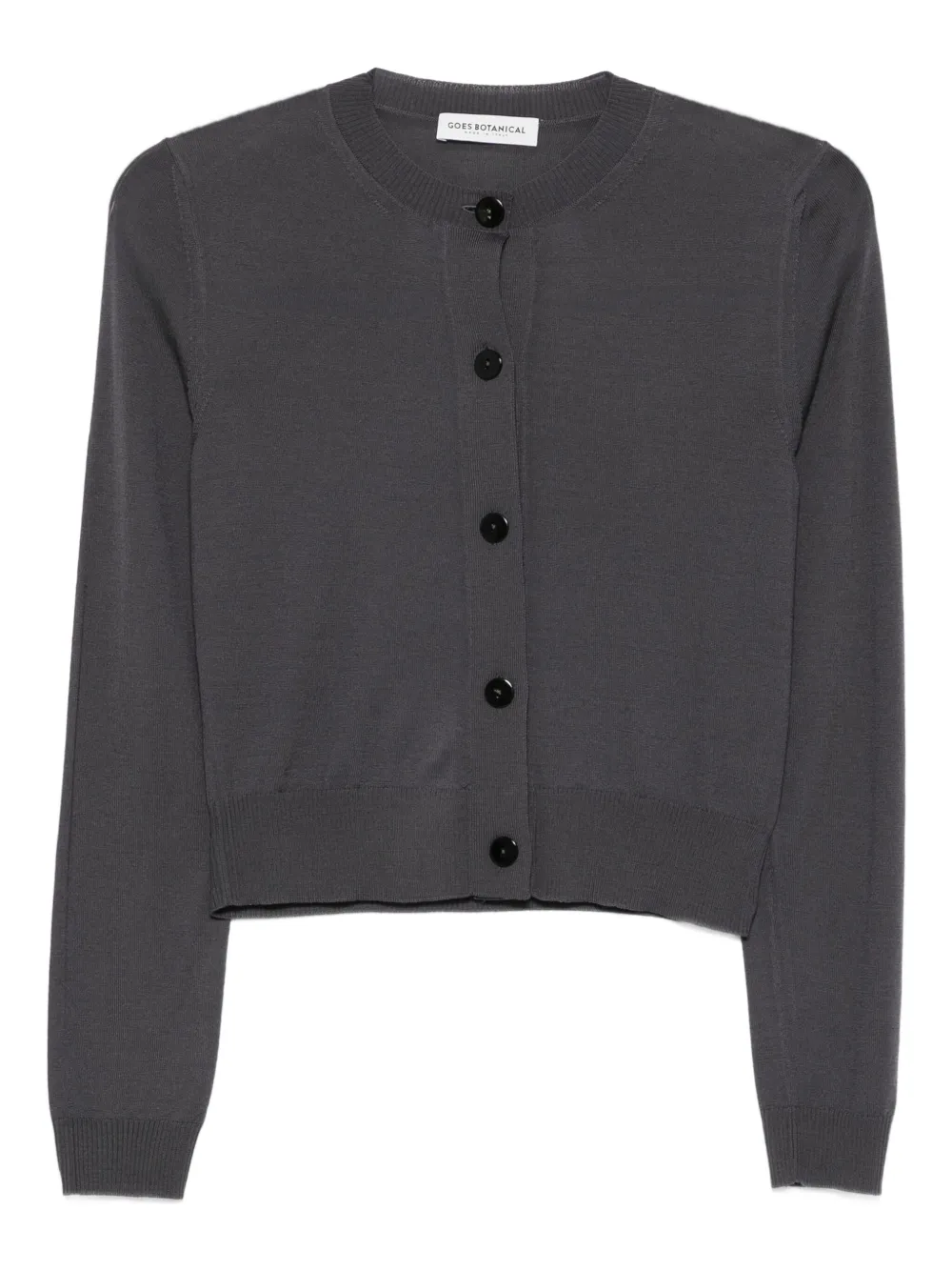 GOES BOTANICAL button-front cropped cardigan | Grey | Image 1