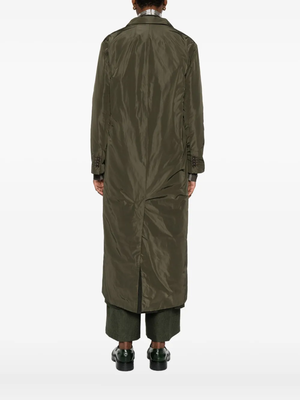 Aspesi Button-fastening Coat In Green