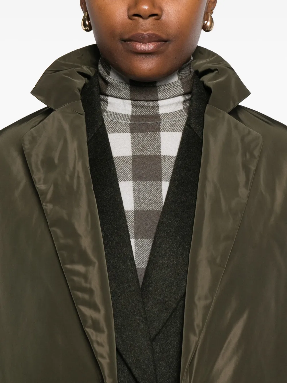 Aspesi Button-fastening Coat In Green
