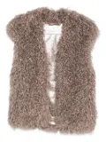 Kristina Ti faux-fur sleeveless jacket - Brown